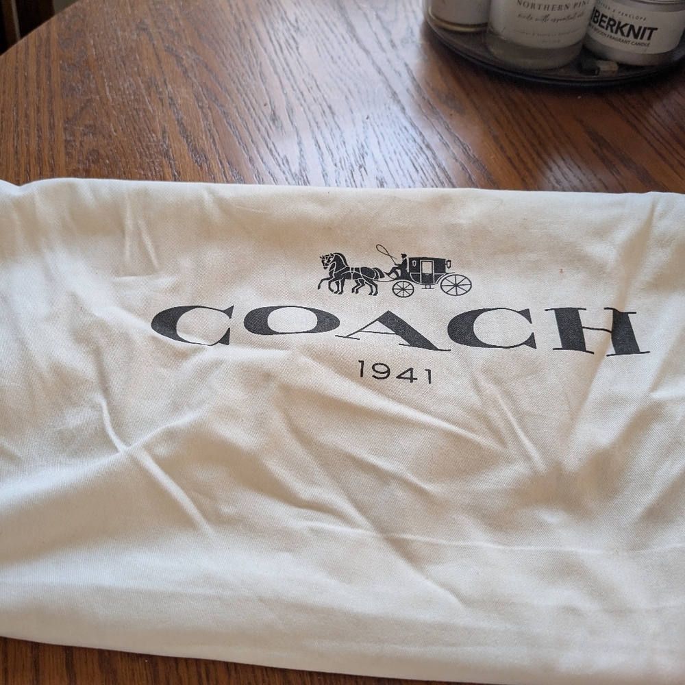 Coach Two-Tone Tan and Cream Shoulder Tote with Snake-Print Strap